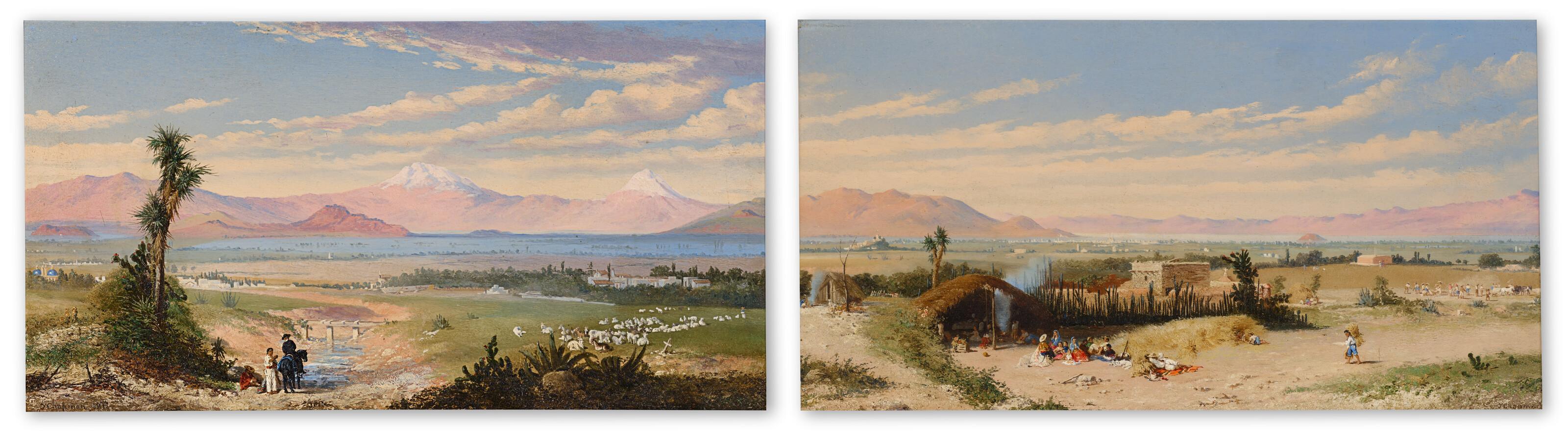 Conrad Wise Chapman - The Valley of Mexico, the Two Volcanoes Popocatépetl and Iztaccihuatl Beyond; The Valley of Mexico