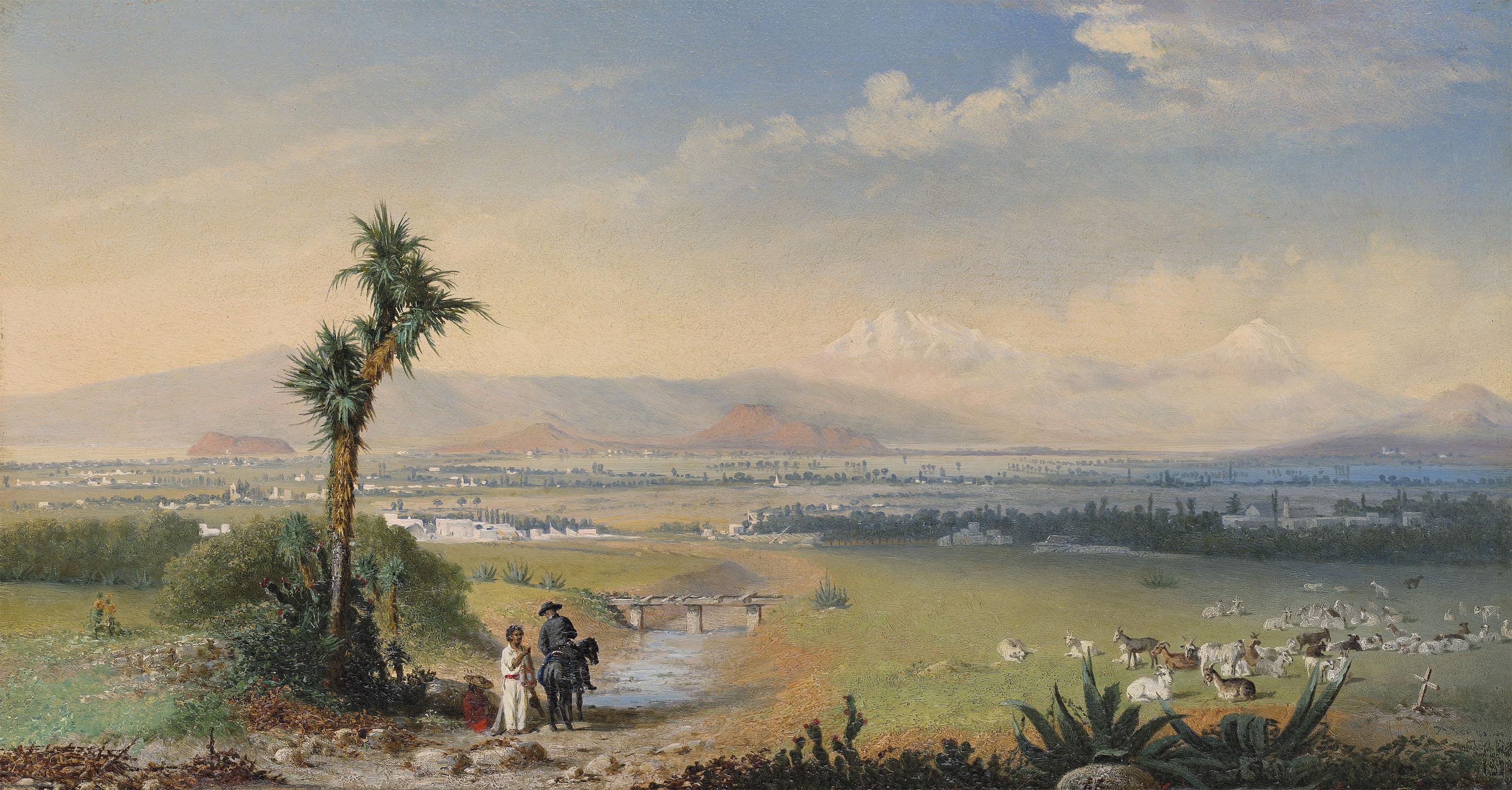 Conrad Wise Chapman - The Valley of Mexico, with the volcanoes Popocatépetl and Iztaccihuatl beyond