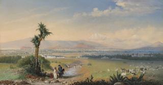 Conrad Wise Chapman - The Valley of Mexico, with the volcanoes Popocatépetl and Iztaccihuatl beyond