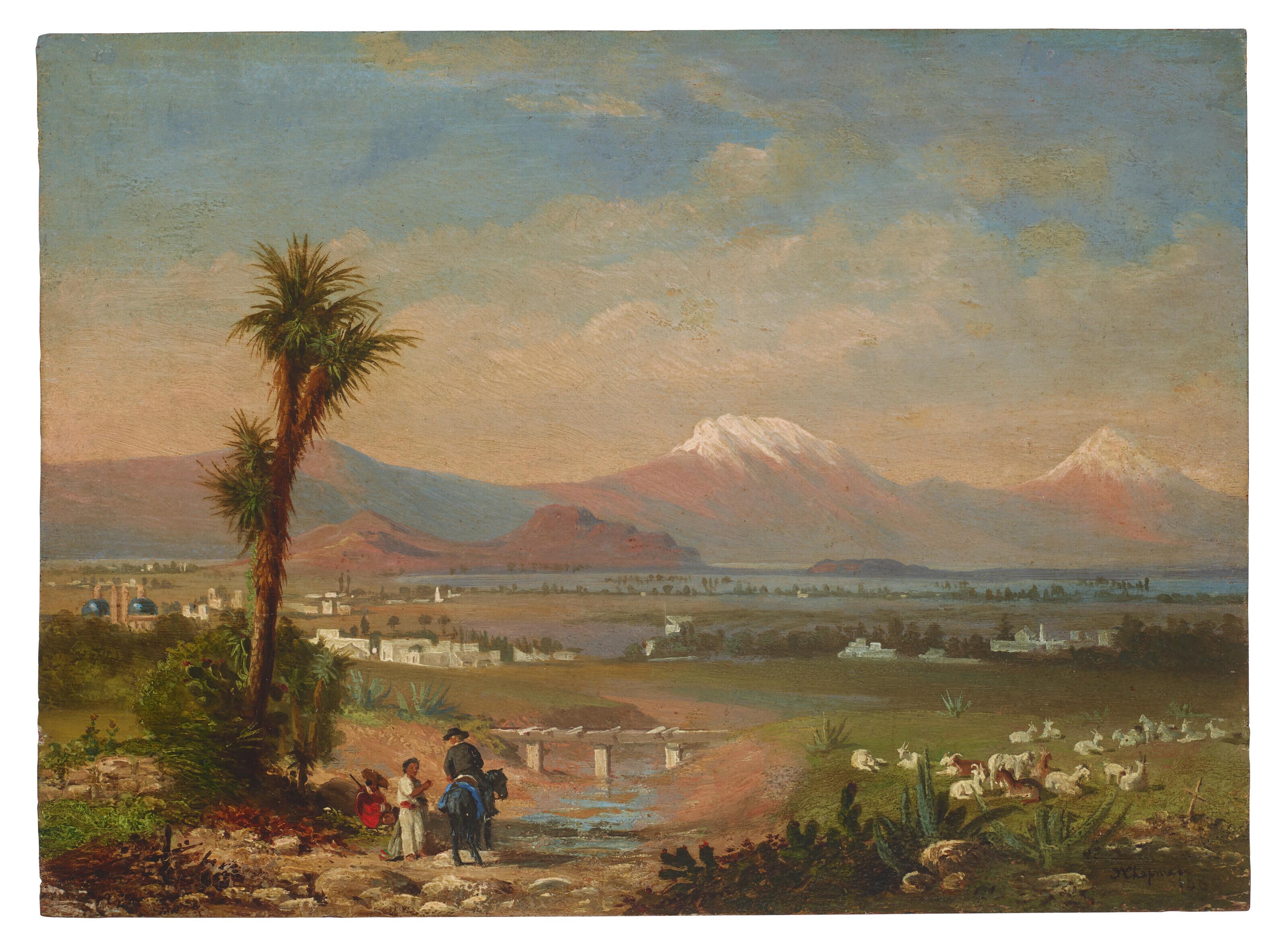 Conrad Wise Chapman - Valley of Mexico, the two volcanoes Popocatépetl and Iztaccihuatl