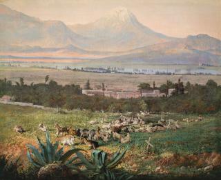 Conrad Wise Chapman - Vista Del Valle De México Con Hacienda Y Volcán