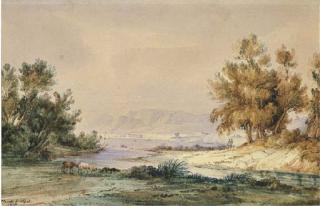Consalvo Carelli - Veduta di Paestum, 1835