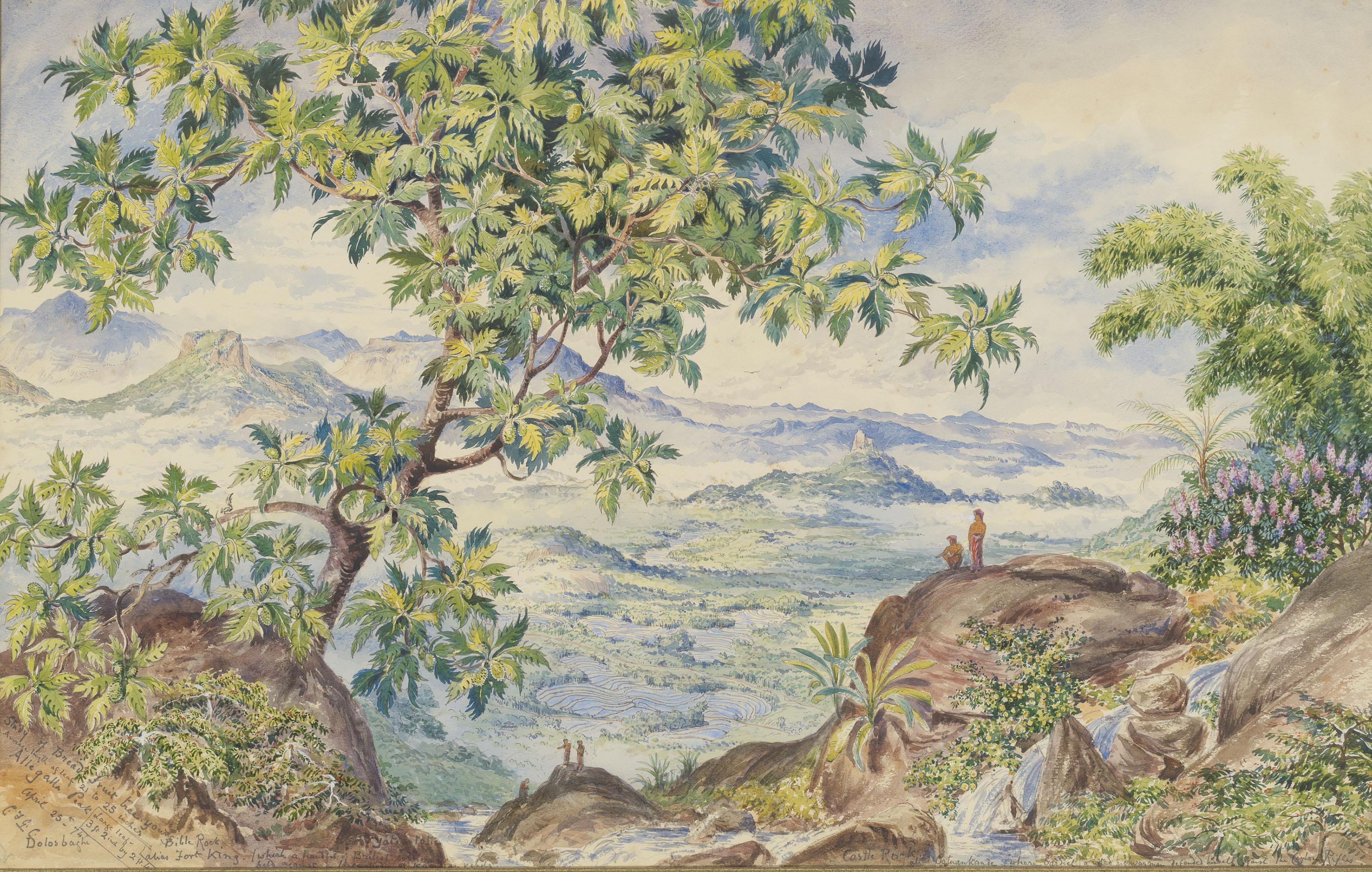 Constance Frederica Gordon Cumming - A mountainous landscape, Sri Lanka