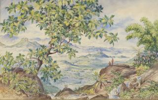 Constance Frederica Gordon Cumming - A mountainous landscape, Sri Lanka