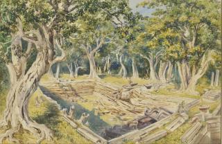 Constance Frederica Gordon Cumming - The Kuttam Pokuna or twin bathing tanks near the Jetawanarama Dagoba-Anaraiapura