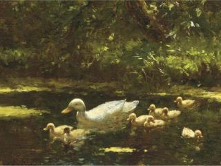 Constant Artz - A Duck Wih Her Ducklings