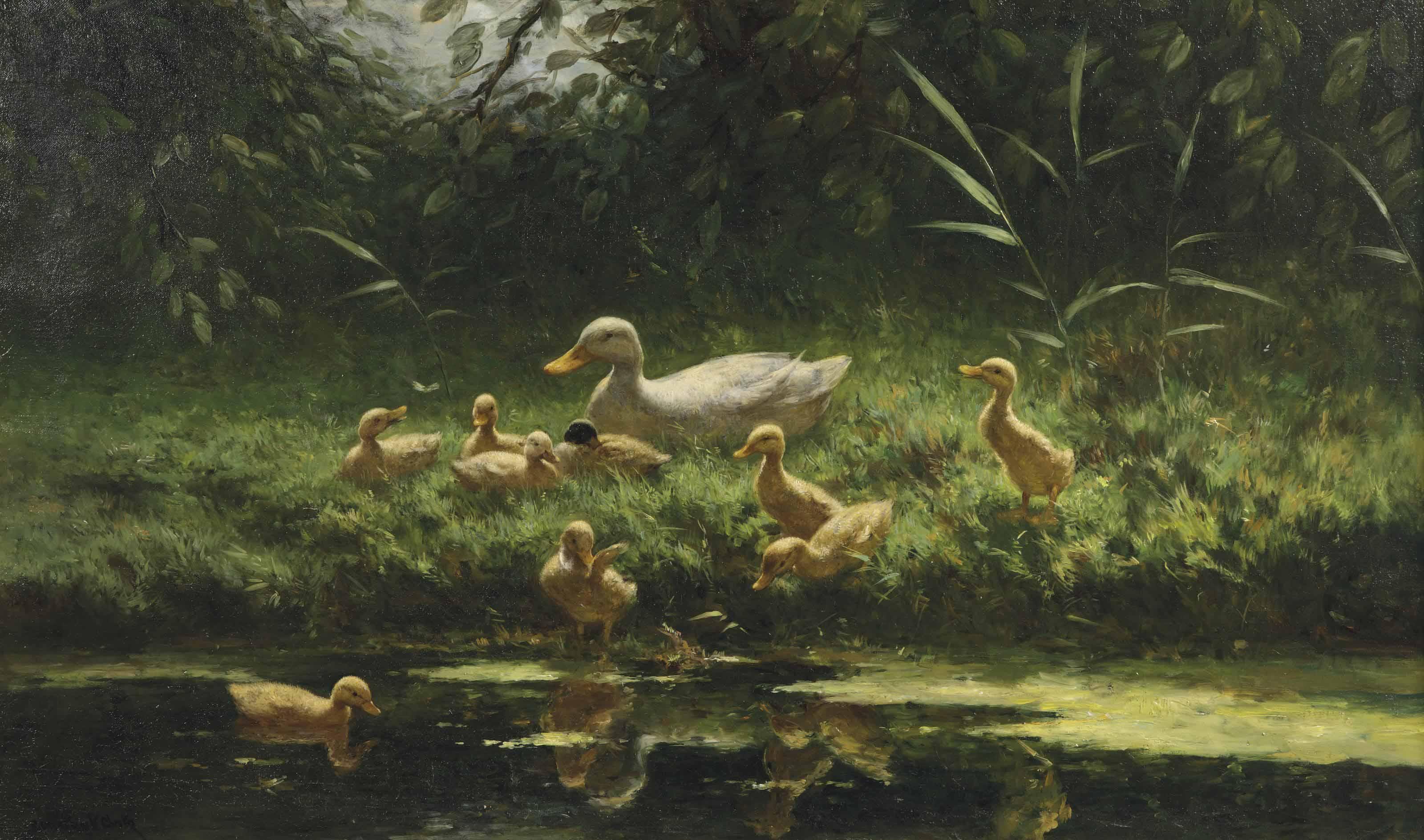 Constant Artz - Ducklings On A Sunlit Riverbank