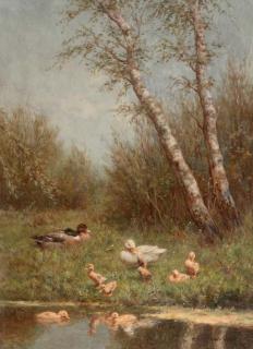 Constant Artz - Ducks on a riverbank