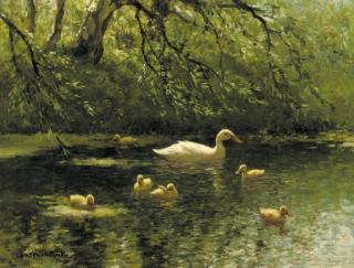 Constant Artz - Mother duck and her ducklings