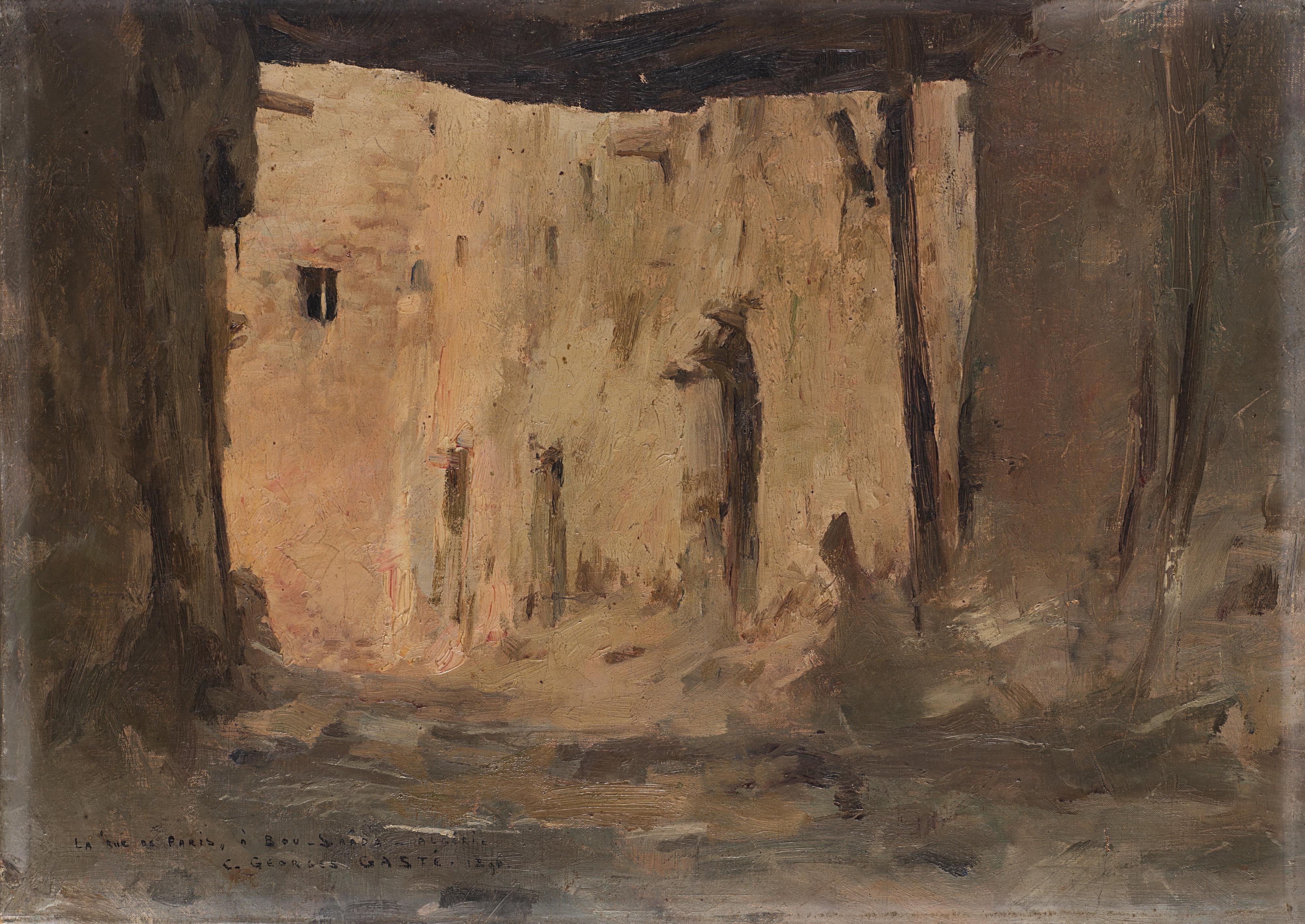 Constant George Gasté - La rue de Paris a Bou-Saada. Algerie