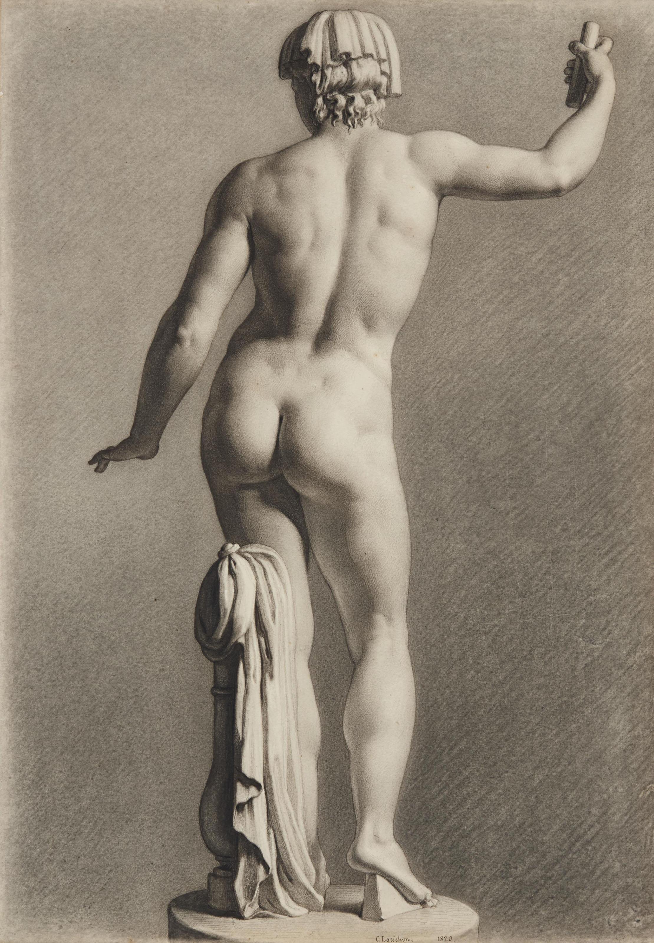 Constant-Louis-Antoine Lorichon - Hermaphrodite Vu De Dos, Étude D\'Après Une Statue Antique