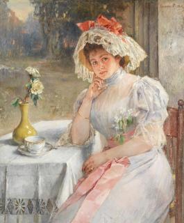 Constant Mayer - Portrait of a seated lady