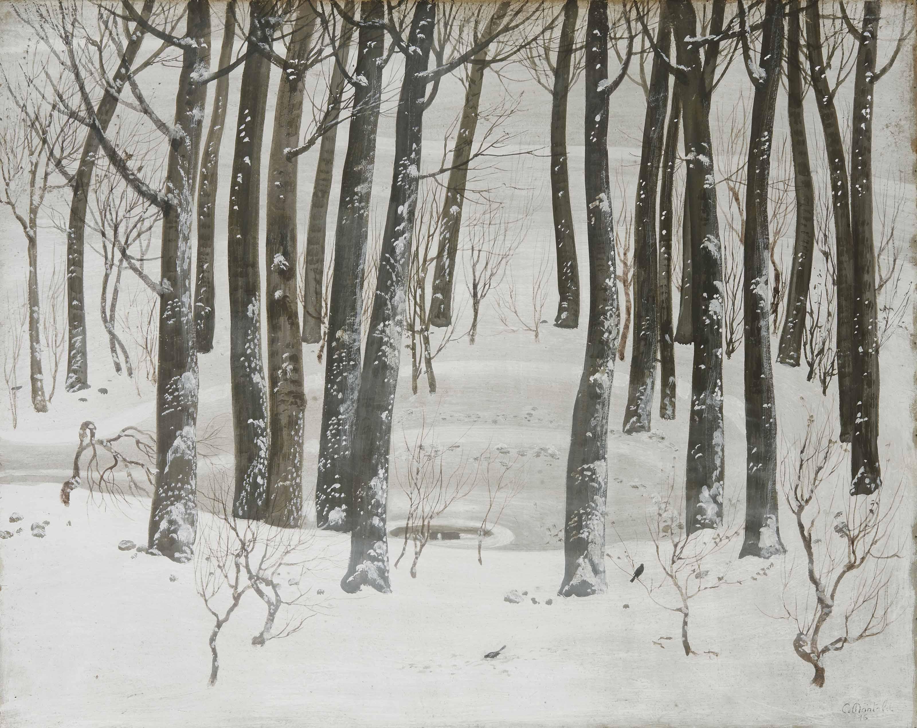 Constant Montald - Jardin sous la neige