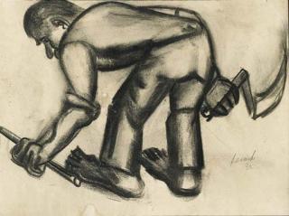 Constant Permeke - A farmer with scythe