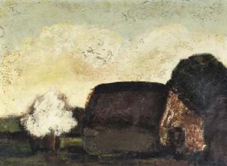 Constant Permeke - Blossoming tree near a farm house