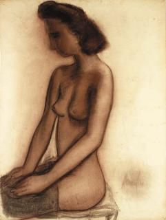 Constant Permeke - Nu (recto) - A female torso (verso)