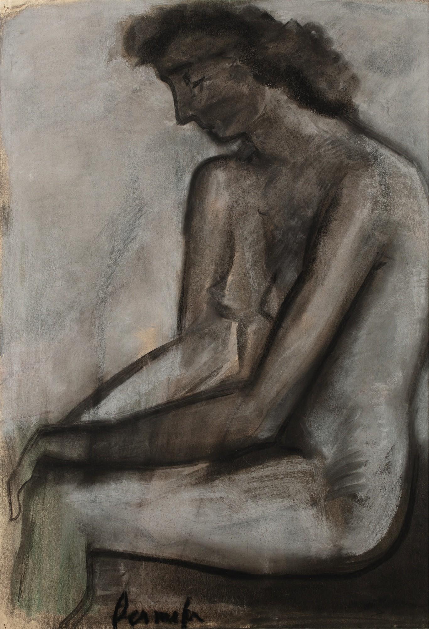 Constant Permeke - Zittend Naakt