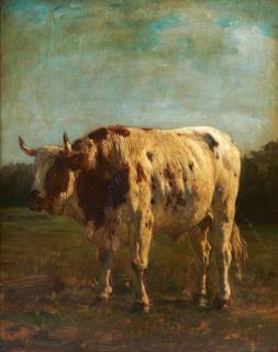 Constant Troyon - A Normandy Ox framed 134.0 x 114.3 x 13.0 cm (52 3/4 x 45 x 5 1/8 in).