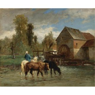 Constant Troyon - French Watering The Horses