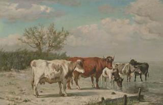 Constant Troyon - Vaches S\'Abrevant