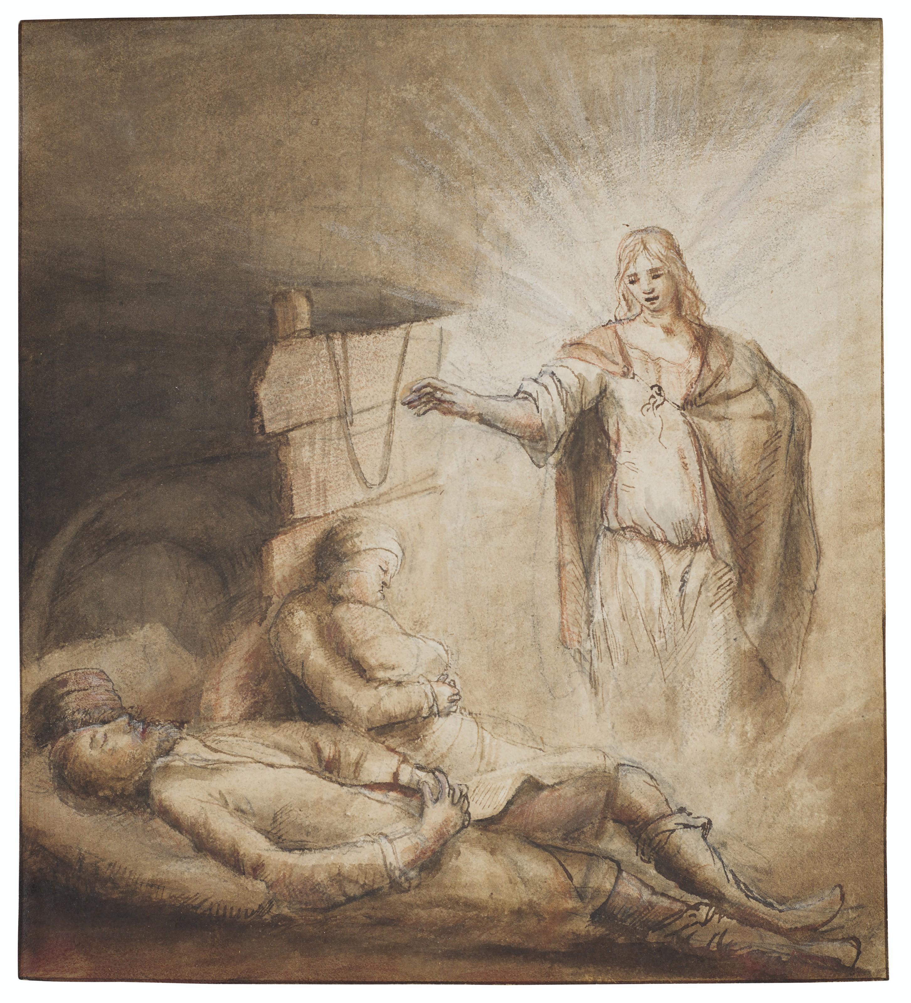 Constantijn Daniel Van Renesse - The angel warning Joseph to flee to Egypt