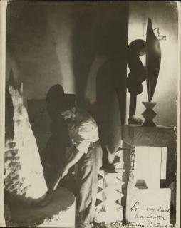 Constantin Brancusi - Self-Portrait at work in Studio, c. 1922