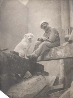 Constantin Brancusi - Self-portrait in studio