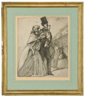 Constantin-Ernest-Adolphe-Hyacinthe Guys - A couple walking in a street in London