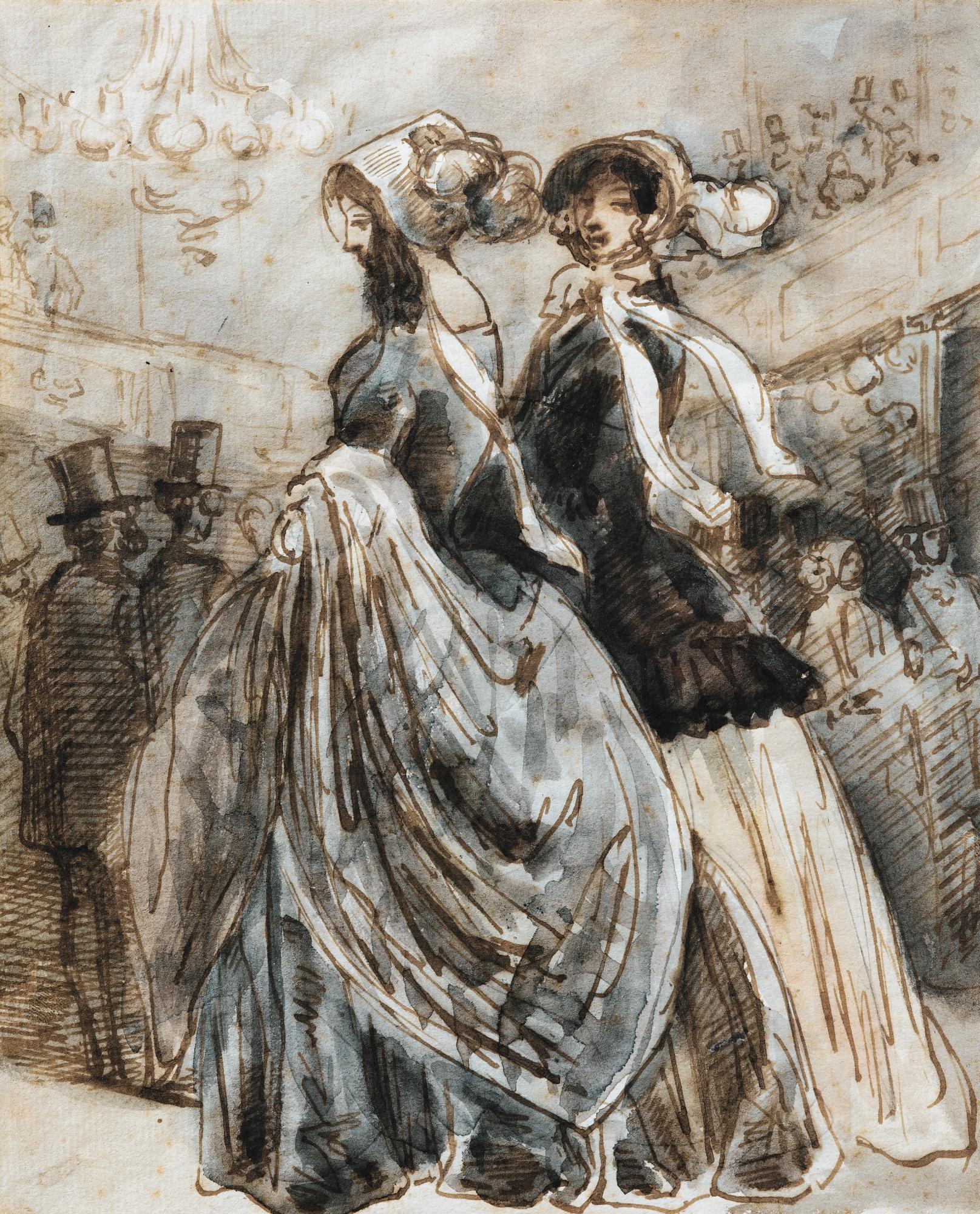 Constantin-Ernest-Adolphe-Hyacinthe Guys - At The Promenoir