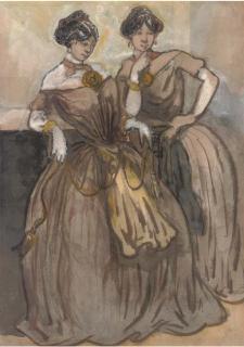 Constantin-Ernest-Adolphe-Hyacinthe Guys - Two elegant ladies of fashion