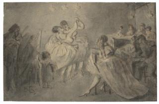Constantin-Ernest-Adolphe-Hyacinthe Guys - Women dancing in an interior