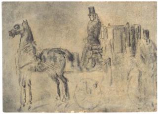 Constantin Guys - A horse-drawn cab