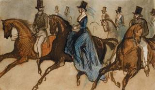 Constantin Guys - Hommes et femmes à cheval