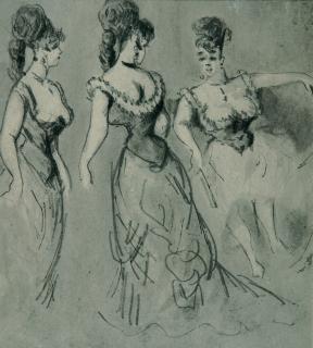 Constantin Guys - Trois femmes dansantes.