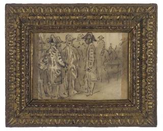 Constantin Guys - Un groupe d\'officiers en conversation