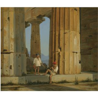 Constantin Hansen - Danish Neptuns Tempel Ved Pestum (The Temple Of Poseidon, Paestum)