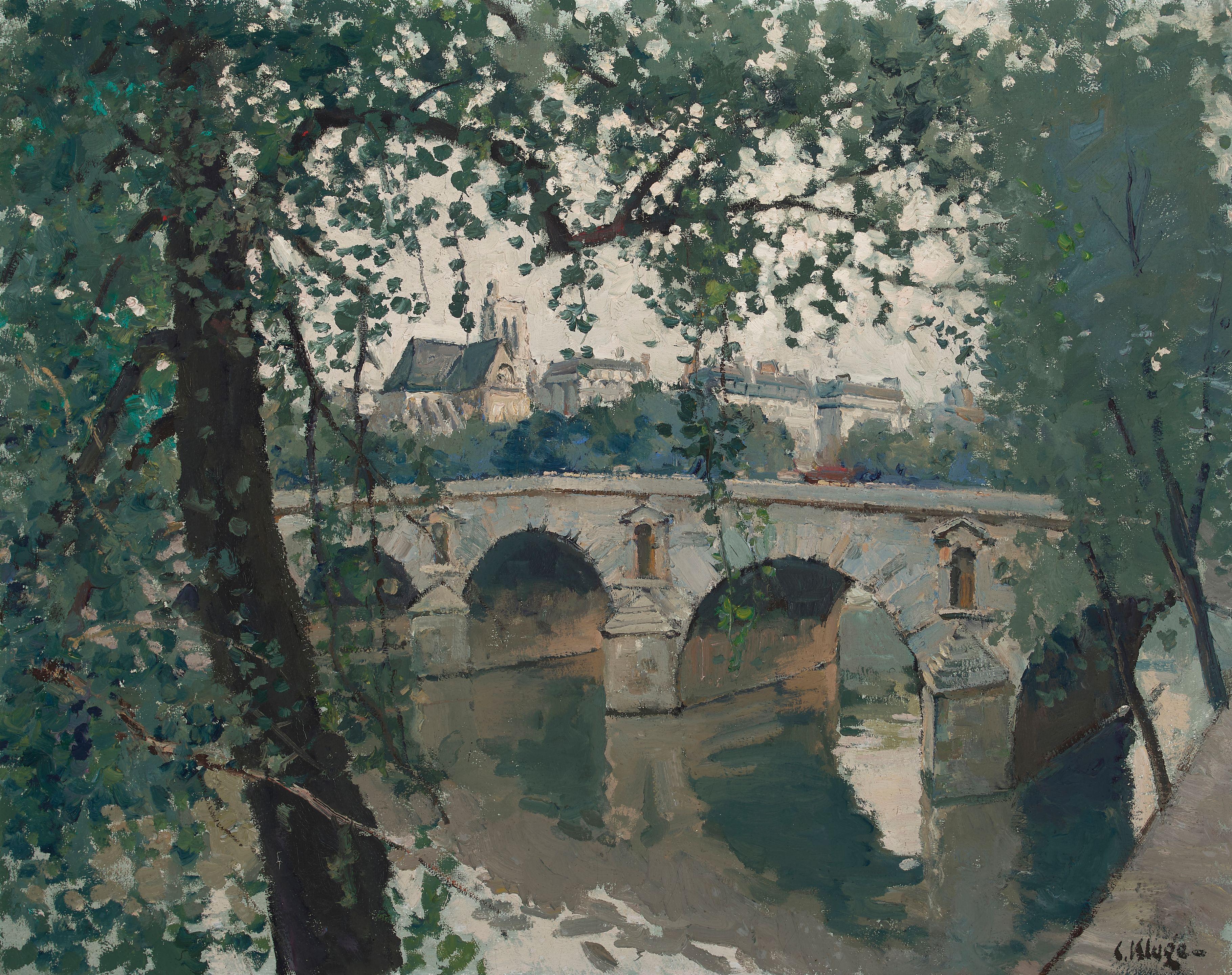 Constantin Kluge - Le Pont-Marie a contre-jour 29 1/8 x 36 1/2in (74 x 92.7cm)