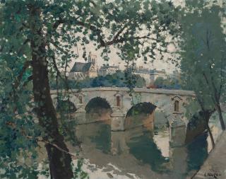Constantin Kluge - Le Pont-Marie a contre-jour 29 1/8 x 36 1/2in (74 x 92.7cm)
