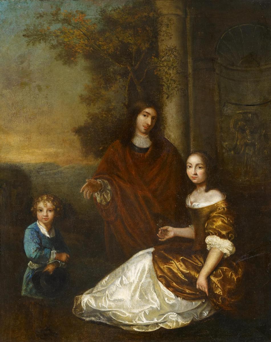 Constantin Netscher - Porträt eines adeligen Paares mit Sohn