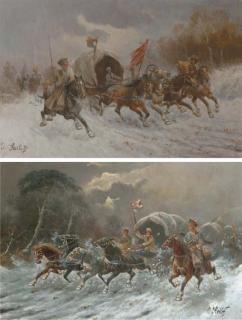 Constantin Stoiloff - Cossacks on horseback in full gallop