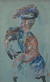 Constantin Terechkovich - Seated Lady in a hat