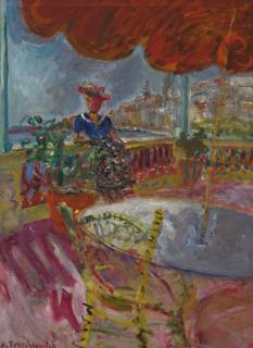Constantin Terechkovitch - Sur La Terasse Á Saint-Tropez