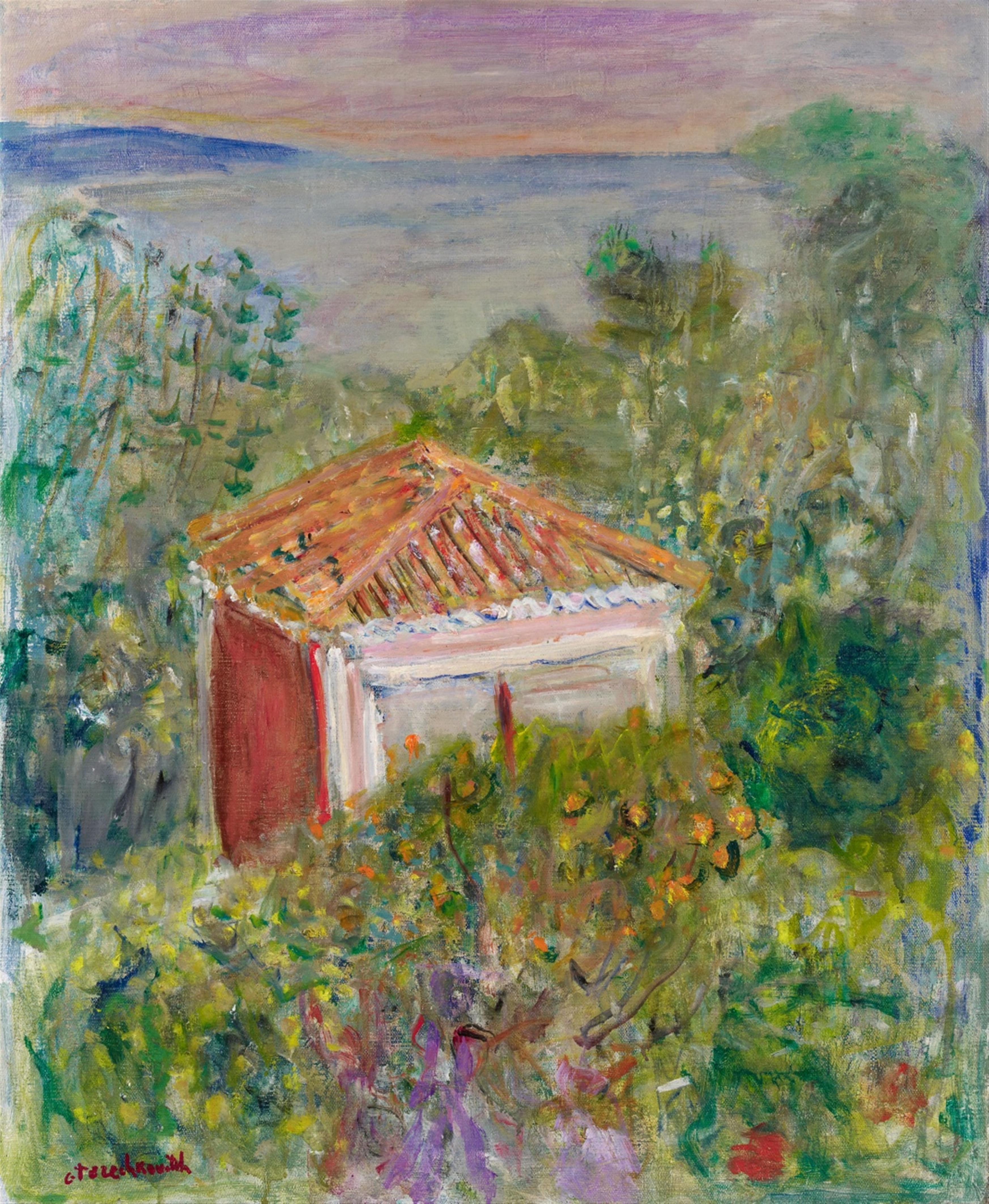 Constantin Terechkovitch - Vue de l\'Atelier à Roquebrune