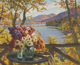 Constantin Westchiloff - Flowers By The Lake