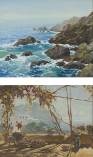 Constantin Westchiloff - Rocky Coast And Capri : Two Gouaches