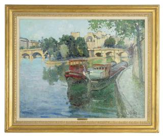 Constantine Kluge - Boats Along The Seine, Paris
