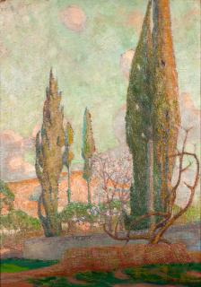 Constantinos Maleas - Landscape with cypresses
