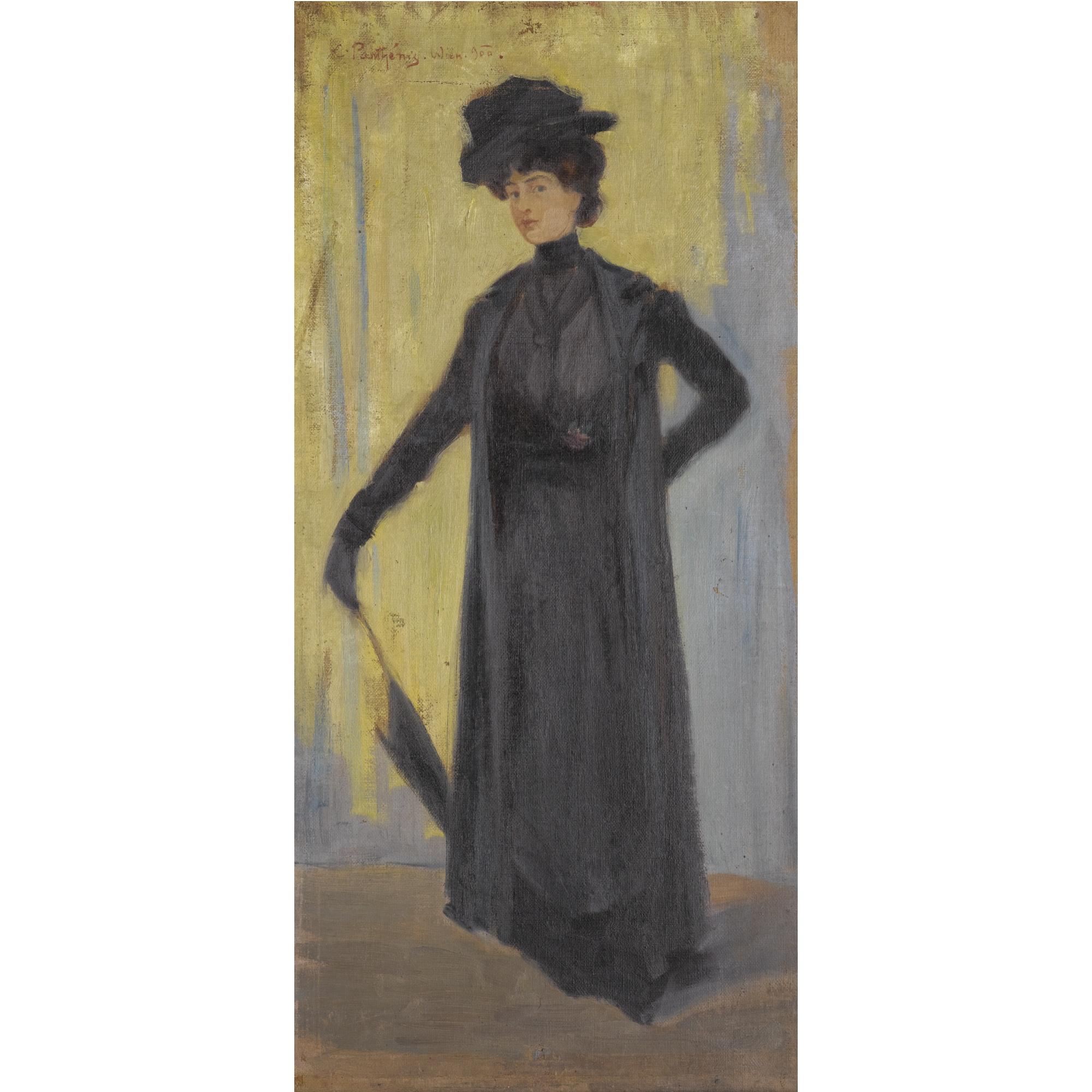 Constantinos Parthenis - Greek a Lady Of The Belle Epoque (Portrait Of The Artist  Sophia Laskaridou)