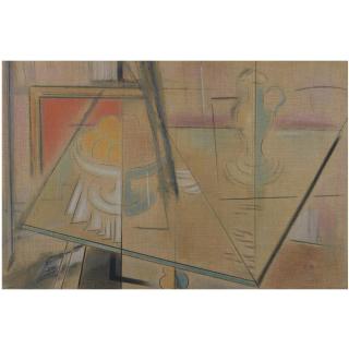 Constantinos Parthenis - Greek Still Life With Easel And Fruit