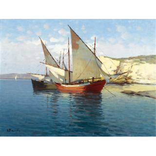Constantinos Romanides - Sailing Boats At Anchor